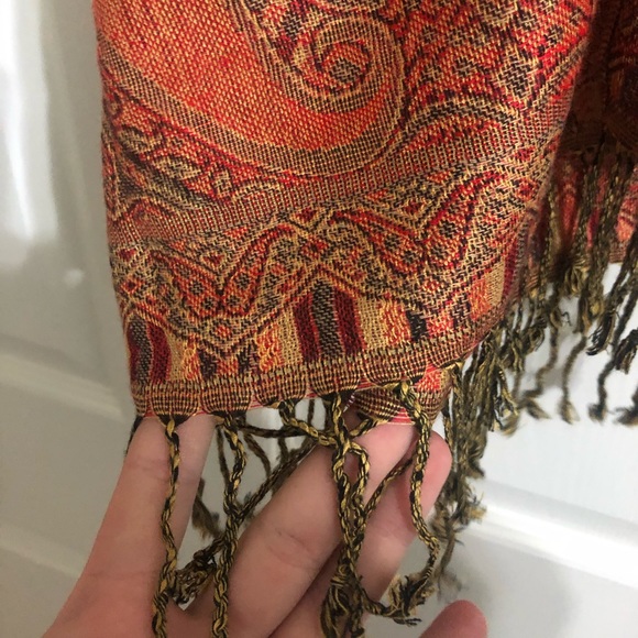 LAST CHANCE Colorful Patterned Scarf Tassels Paisley Print Casual Lightweight - Picture 6 of 10